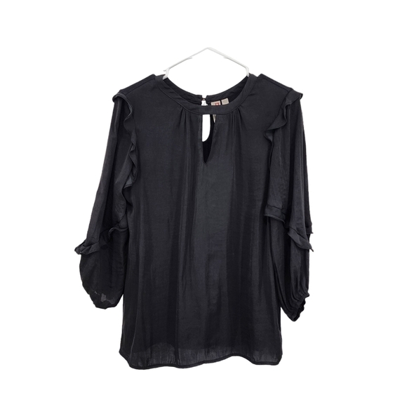 Dolan Women's Keyhole Ruffled Blouse - S - Picture 2 of 7